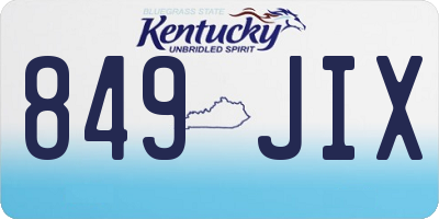 KY license plate 849JIX