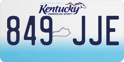 KY license plate 849JJE