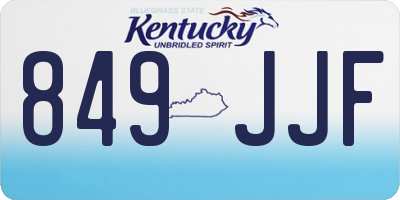 KY license plate 849JJF