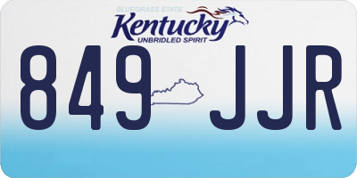 KY license plate 849JJR