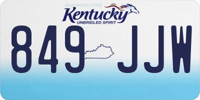 KY license plate 849JJW