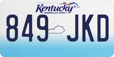KY license plate 849JKD