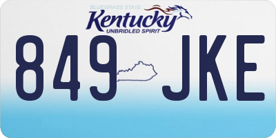 KY license plate 849JKE