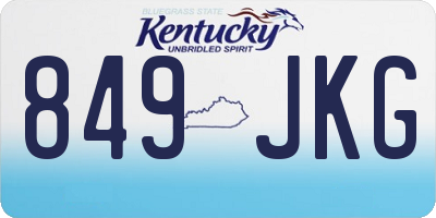 KY license plate 849JKG