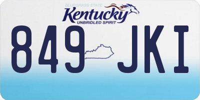 KY license plate 849JKI