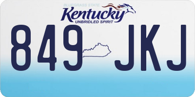 KY license plate 849JKJ