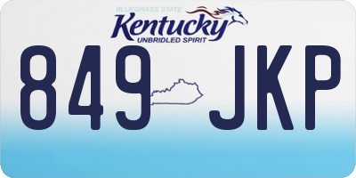 KY license plate 849JKP