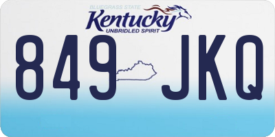 KY license plate 849JKQ