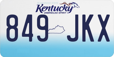 KY license plate 849JKX
