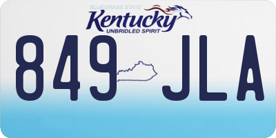 KY license plate 849JLA