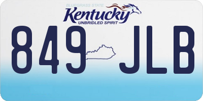 KY license plate 849JLB
