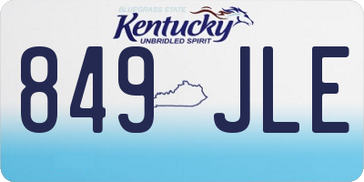 KY license plate 849JLE
