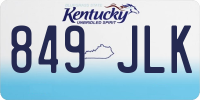 KY license plate 849JLK