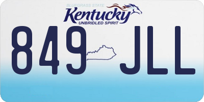 KY license plate 849JLL