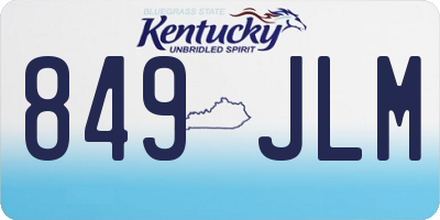 KY license plate 849JLM