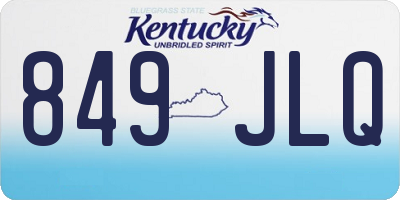 KY license plate 849JLQ