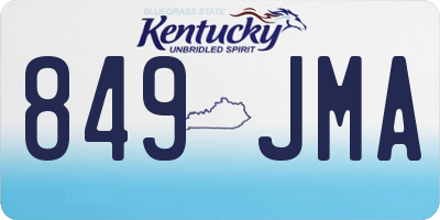 KY license plate 849JMA