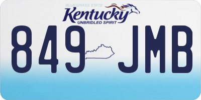 KY license plate 849JMB