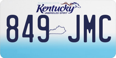 KY license plate 849JMC