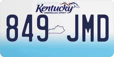 KY license plate 849JMD