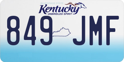 KY license plate 849JMF