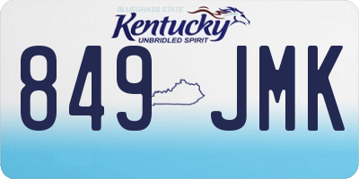 KY license plate 849JMK