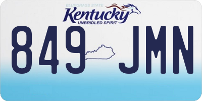 KY license plate 849JMN