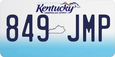 KY license plate 849JMP