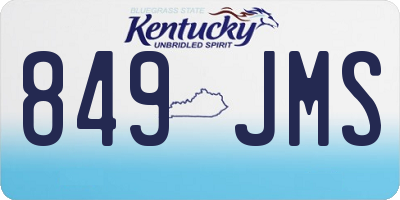 KY license plate 849JMS