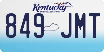 KY license plate 849JMT