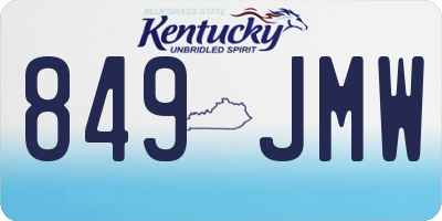 KY license plate 849JMW