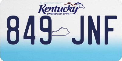 KY license plate 849JNF