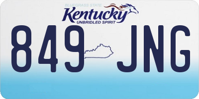 KY license plate 849JNG