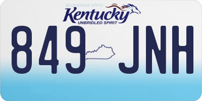 KY license plate 849JNH