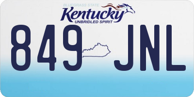 KY license plate 849JNL