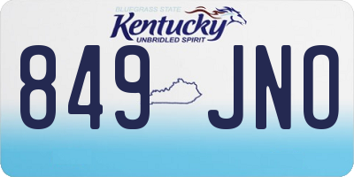 KY license plate 849JNO