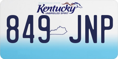 KY license plate 849JNP