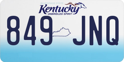 KY license plate 849JNQ