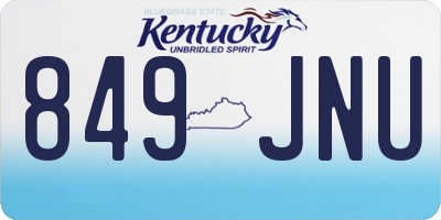 KY license plate 849JNU