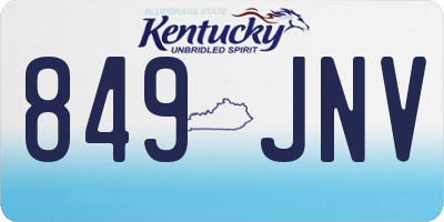 KY license plate 849JNV