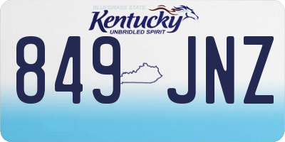 KY license plate 849JNZ