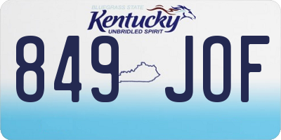 KY license plate 849JOF