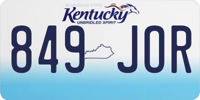 KY license plate 849JOR