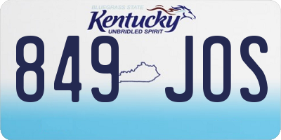 KY license plate 849JOS