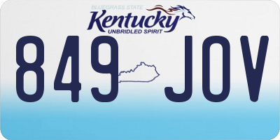 KY license plate 849JOV