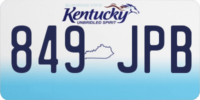 KY license plate 849JPB
