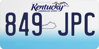 KY license plate 849JPC