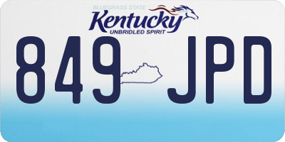 KY license plate 849JPD