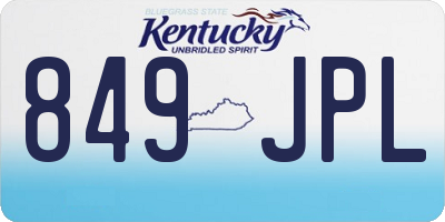 KY license plate 849JPL