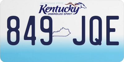 KY license plate 849JQE